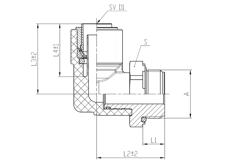 Composite 90 Deg Swivel Elbow