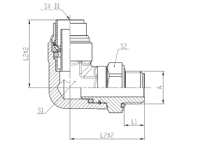 Forged Aluminum 90 Deg Swivel Elbow