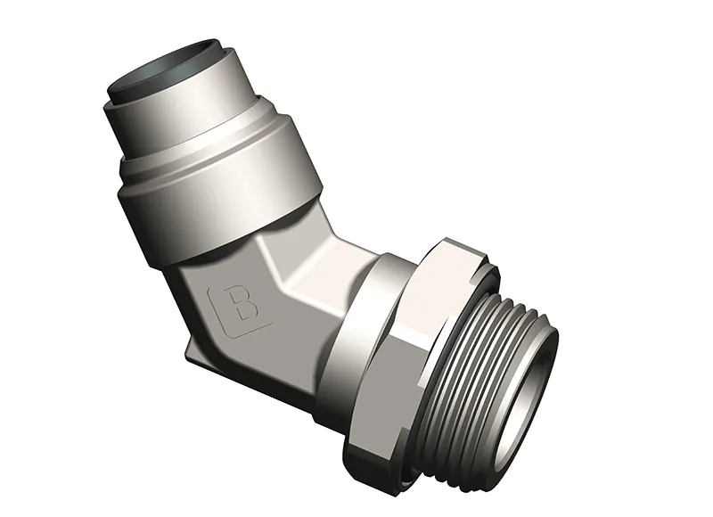 Forged Aluminum 45 Deg Swivel Elbow